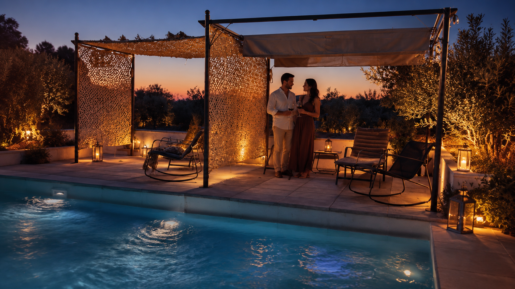 Couple by the pool